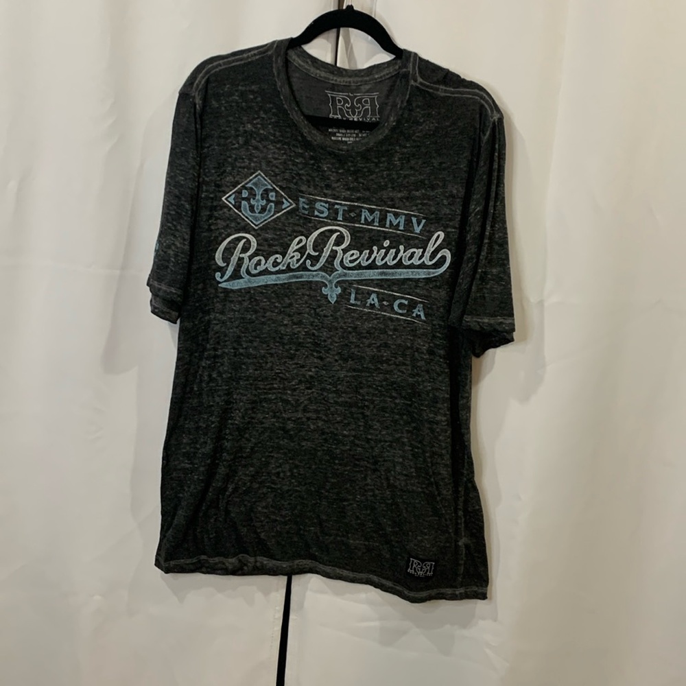 Men’s Rock Revival Dark Grey Tee size Large